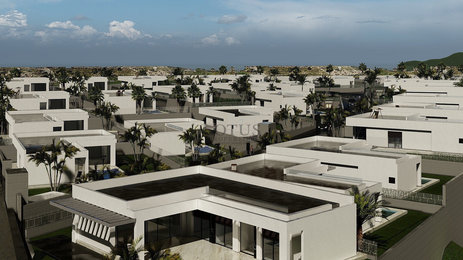 Nybyggda villor i La Finca Golf på ett plan med privata pooler - Lotus Properties